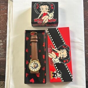 Betty Boop Watch with Brown Leather Strap